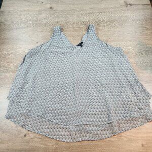 Lane Bryant 22 Tank Top Womens Sleeveless V-Neck Layered High Low Chiffon Print